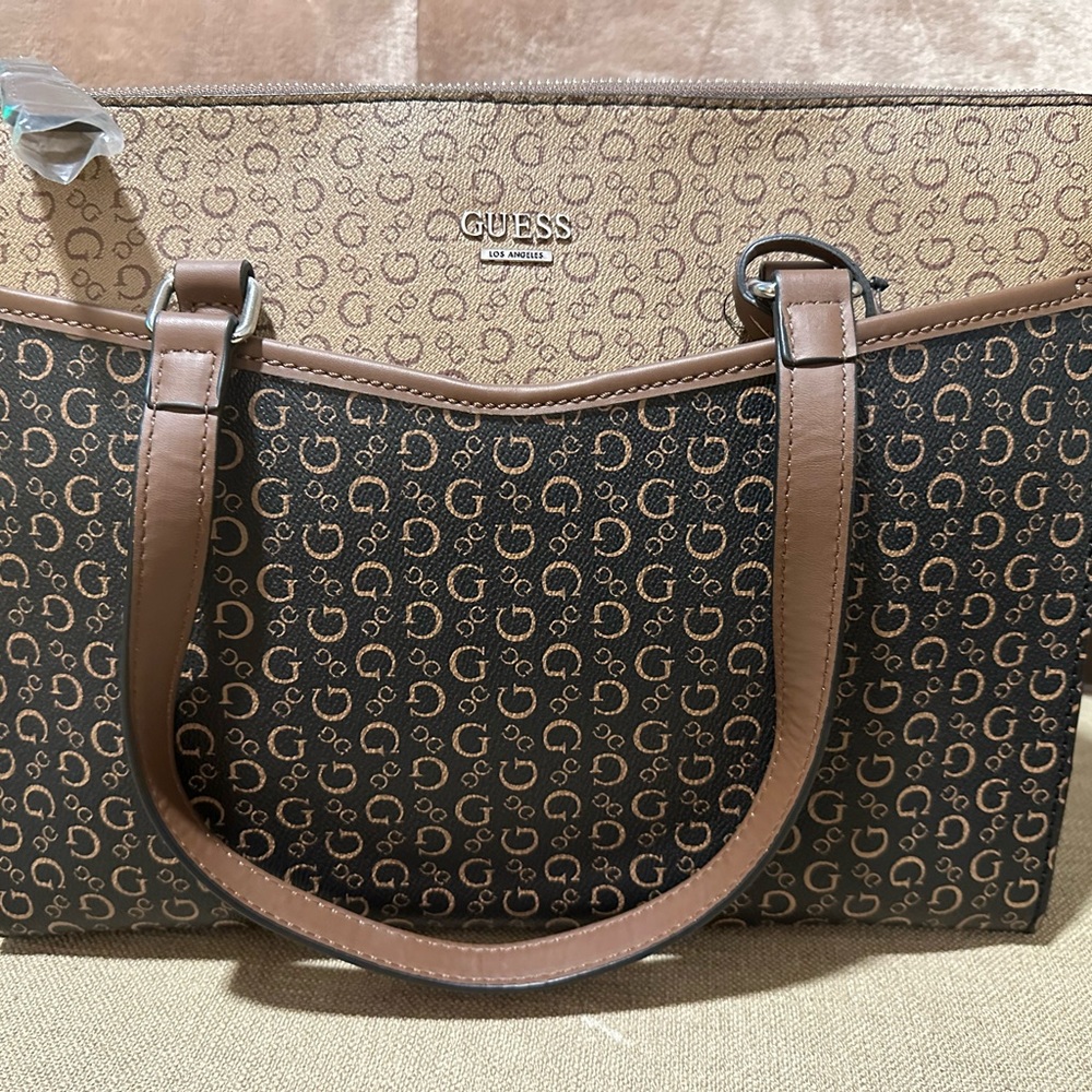 Guess brown black tan purse